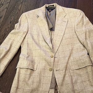 Tommy Hilfiger Men's Light Tan Plaid Blazer